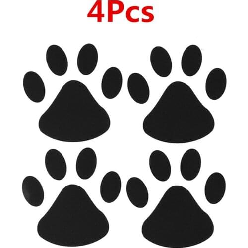 4Pcs 3D Dog Paw Footprint PVC Car Stickers Decal Bear Cat Animal Foot Print Sticker Car Styling Auto Motorcycle Home Decoration