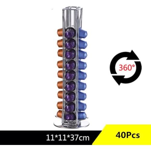 40 Cups Nespresso series Coffee Pods Holder Rotating Rack Coffee Capsule Stand Storage Shelve Organization Holder 2020 New