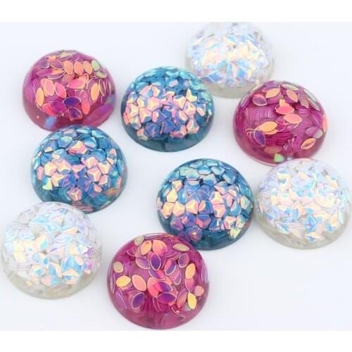 5pcs 20mm Round Glass Cabochon Bead Earring Resin Findings Diy Craft Locket Memory Flatback Ring Base Bead For Jewelry Accessory