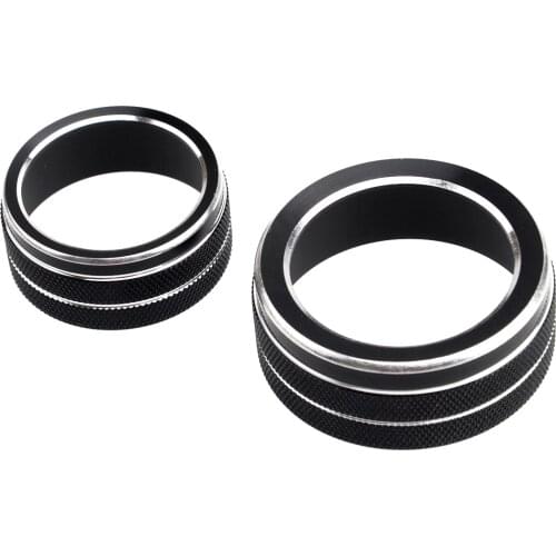 5pcs Black Car Interior Dashboard AC Volume Button Circle Cover Trim Ring Aluminium Alloy Fit for Honda Accord 2018 2019 2020