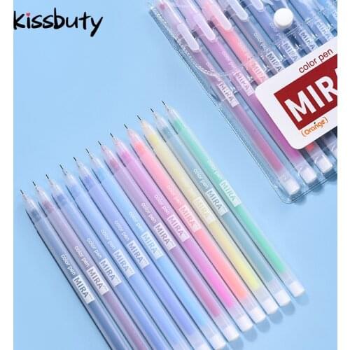 6/10/12 Color Creative Colored Gel Pen Set 0.5mm Refills Rod Hand Account Kawaii DIY Bullet diary Stationery Writing Supplies