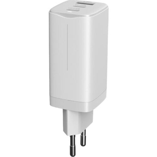 65W GaN Gallium Nitride Charging Adapter Multifunctional Fast Charger 2XType C 1 USB a Interface Power Adapter(EU Plug)
