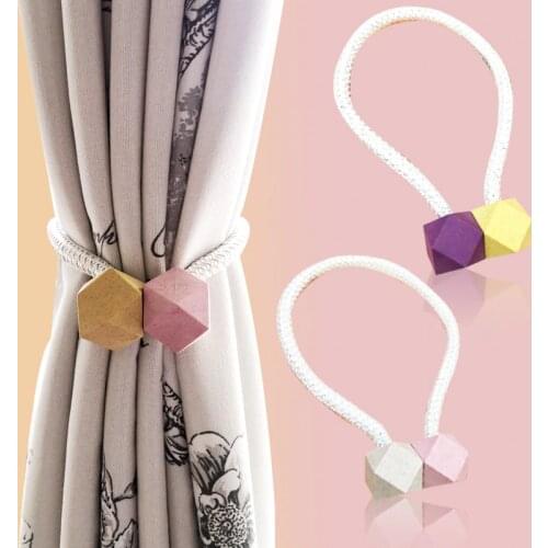 AiFish Wheat Straw Curtain Magnet Buckle Tie European Candy Colorful Tie Rope Curtain Buckle Clips one pair of sets MY428-30