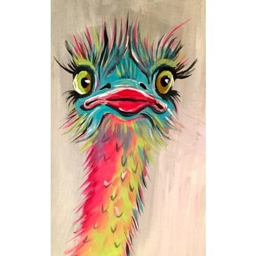 DIY 5D Diamond Painting Color Animal Ostrich Face Cross stitch Full Diamond Embroidery Mosaic Art Picture of Rhinestones Gift