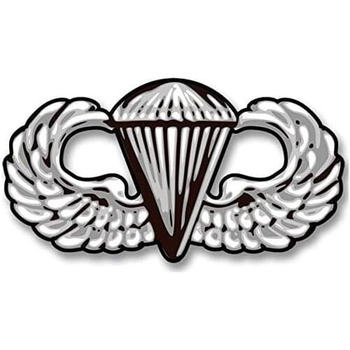 American Vinyl Wings Shaped Army Airborne Basic Parachutist Sticker (Parachute Military)
