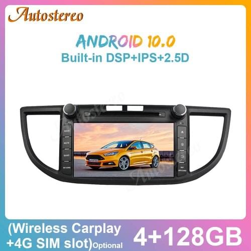 Car GPS Navigation Carplay For Honda CRV 2012 Android 10.0 4+128G Multimedia Player Auto Radio Tape Recorder Headunit IPS Screen