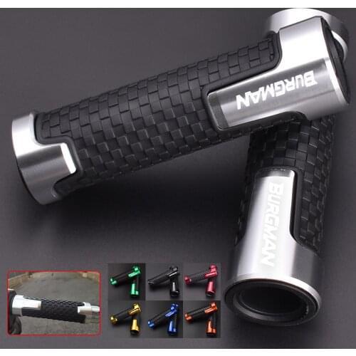 Burgman Handlebar Grip Motorcycle Hand Grips Aluminum Rubber Gel For SUZUKI BURGMAN 650 400 125 200 250 AN650 AN400 AN125 AN200