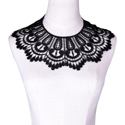 Black Lace Neckline Collar Applique Sewing Lace Fabric DIY Trim Dress Decorate Accessories Scrapbooking