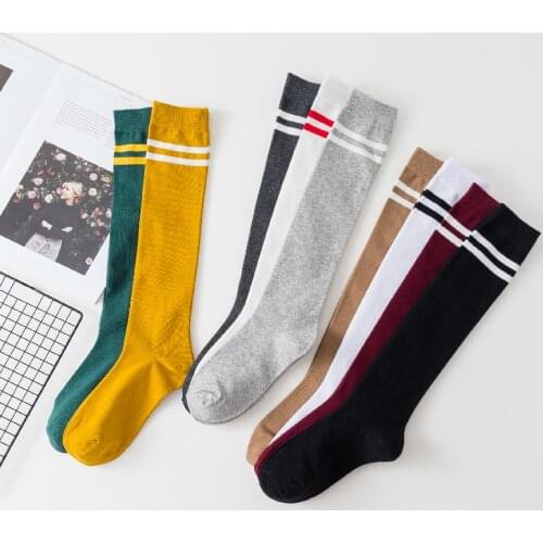 Longthigh high stockings calf knee socks street fashion trend ladies long girls bottoming Japanese college style Striped socks
