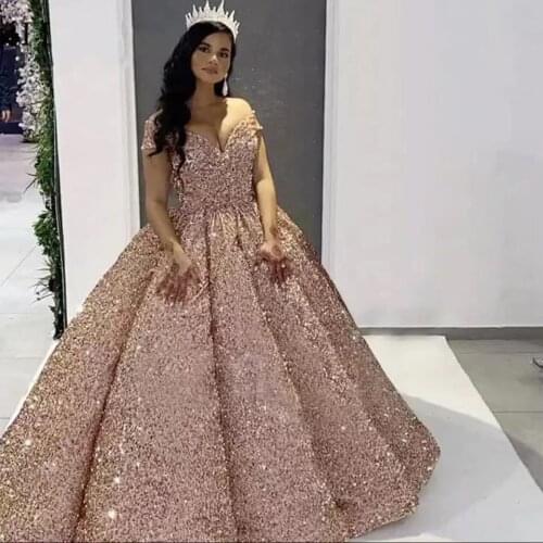 Dubai Sweetheart Burgundy Luxury Wedding Dresses 2021 Pageant Sparkly Sequined Arabic Bridal Gowns Custom Made Vestido De Noiva