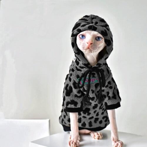 FSS Baby Cotton Hairless Cat Clothes Stereoscopic Bear Winter Kitty Naked Cat Dress Sphynx Cat Clothing Winter Naked Cat Outfit