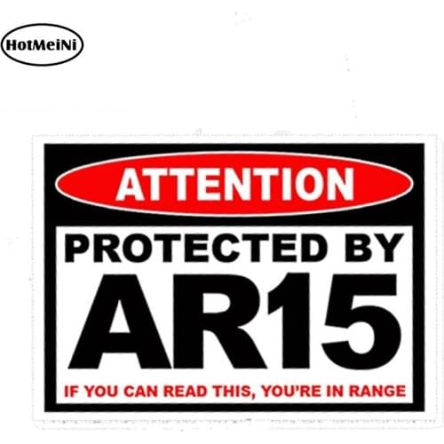 HotMeiNi 13cm x 9.75cm Car Styling Protected AR15 AR 15 Warning Sticker Rifle Gun Safe Ammo Amendment 2A PAIR Car Sticker