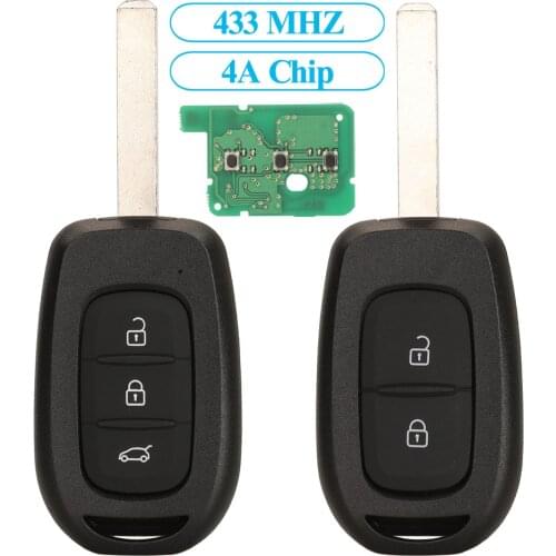 Jingyuqin Remote Car Key Fob Control 4A PCF7961M/PCF7952E 433MHZ For Renault Symbol Trafic Duster Logan Sandero 2/3BT with Stick