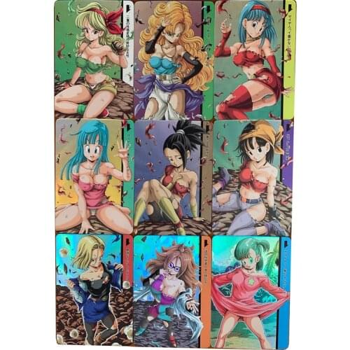 Collection 9 Pieces/Set of Dragon Ball Super Sexy Beauty Colorful Game Flash Card Collection Card Beautiful Girl Christmas Gift