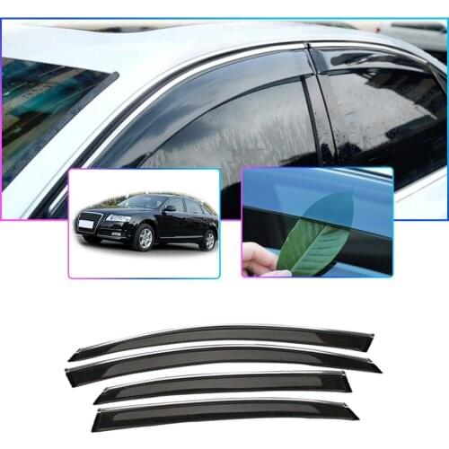 Car Smoke Window Sun Rain Visor For Audi A6L 2005-2011 Sunny visor Deflector Guard Accessories