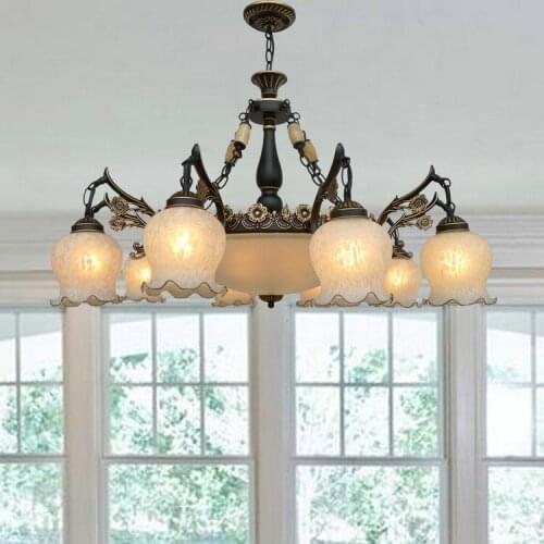 Multiple Chandelier offer European Iron Chandelier head room lamp lighting retro Minimalist Garden Restaurant fashion ZX39