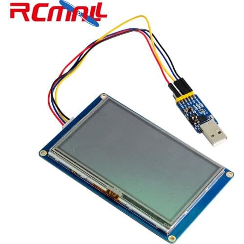 Nextion 4.3'' USART HMI LCD Touch Display Module TFT Screen Panel NX4827T043 with CP2102 Serial Module USB to TTL for Arduino