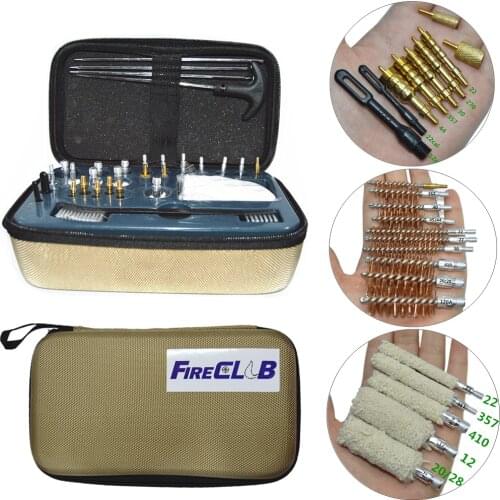 30pcs Hunting Cleaning Kit fit All Calibers Handguns Pistol 12GA 20 28 410 27 22 357 38 9mm 40 44 45 17 Barrel Brushes Tools Set