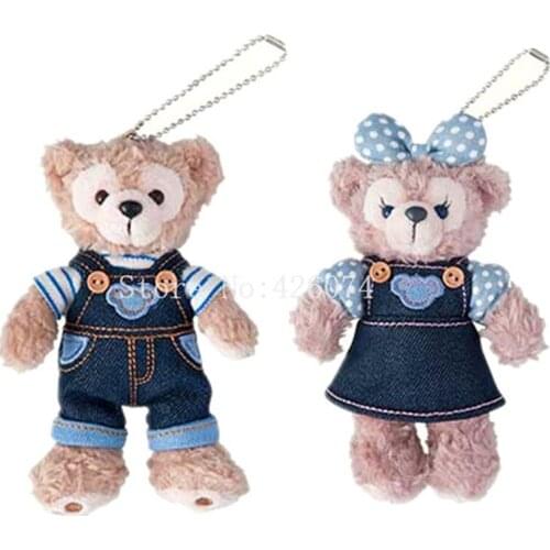 New Duffy Shellie May Bear Denim Mini Plush KeyChains Small Pendant Kids Stuffed Animals Toys For Children Gifts 12CM