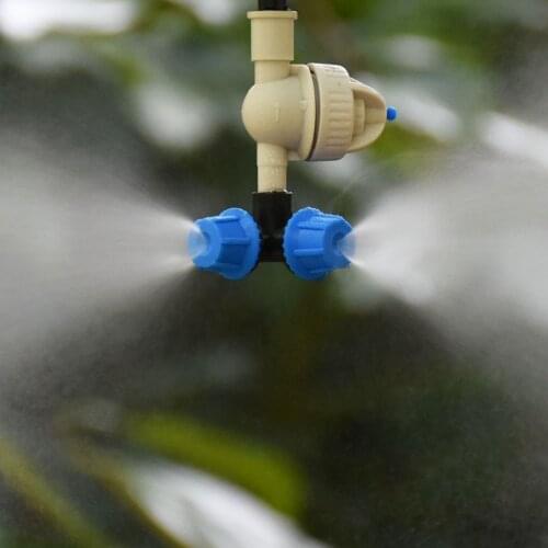 Greenhouse Drip Irrigation Hanging Misting Nozzles Dripper Watering Sprayer Cross Atomizing Sprinkler Humidified Cool down 1pc