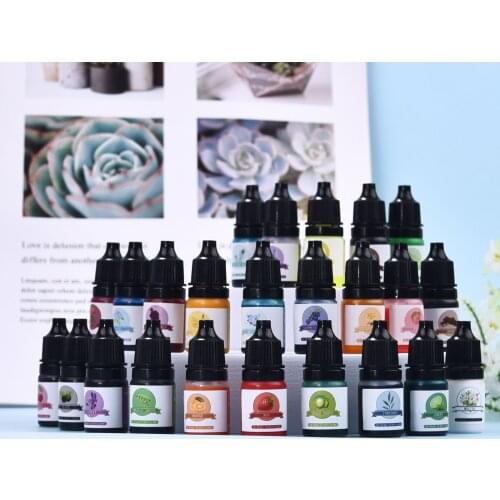 24 Colors 5ml Oily Color Pigment Concentrate Epoxy Resin Glue Candle Liquid Pigment DIY Jewelry Coloring Agent Transparent Dye