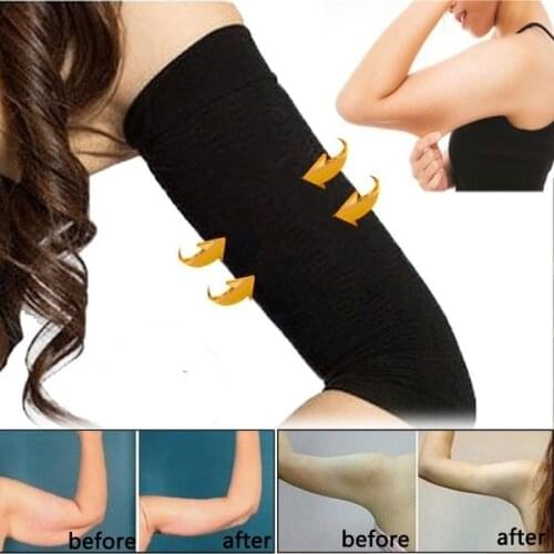 2Pcs Women Weight Loss Arm Shaper Fat Buster Off Cellulite Slimming Wrap Belt Band Face Lift Tool