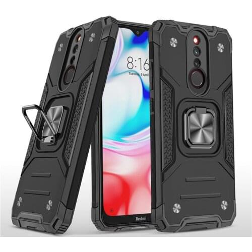 Luxury Shockproof Armor Phone Case For Xiaomi Redmi 9 Power Prime 9A 9C 10X 8A 8 Camera Protection Magnetic Ring Bracket Cover