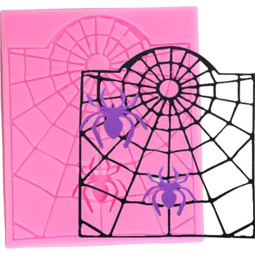 Halloween Spider Web Silicone Molds Chocolate Border Fondant Mold DIY Cake Decorating Tools Candy Polymer Clay Resin Moulds