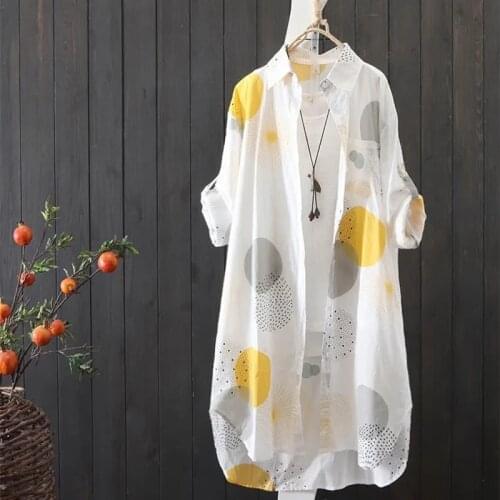 Mid-length Printed Sunscreen Shirt Womens Fashion Summer 2021 New Korean Style Loose Long Sleeve Air Conditioning Cardigan