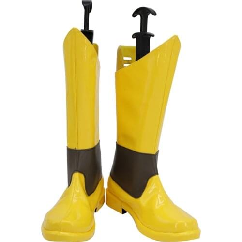 Super Kefla Yellow Cosplay Shoes Long Boots Leather Custom Made CosplayLove