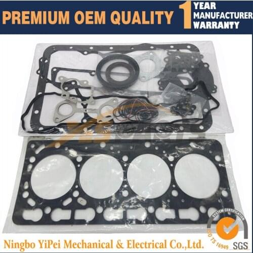 V3600-T V3600-E3B V3600 overhaul gasket kit upper lower set for Kubota engine
