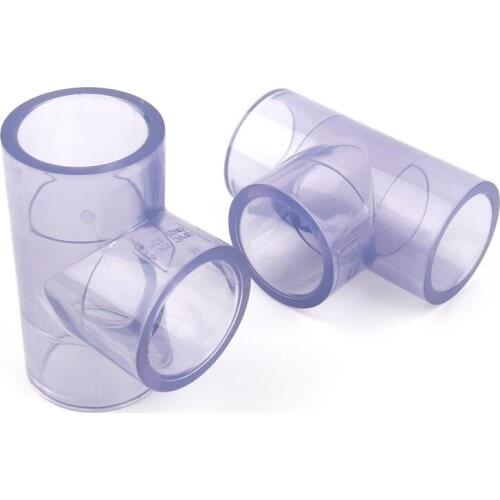 1pc I.D 63-110mm Transparent PVC Tee Connectors Garden Irrigation Aquarium Fish Tank DIY Equal Tee Industrial Water Pipe Joints