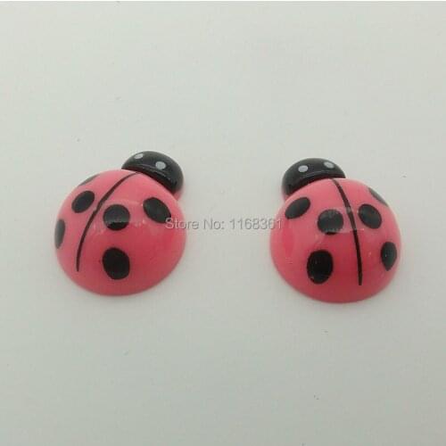 1pcs/lot resin flat back Simulated Watermelon Red ladybug 19mm Cabochons Jewelry Phone Hairpin Headwear DIY C501-4