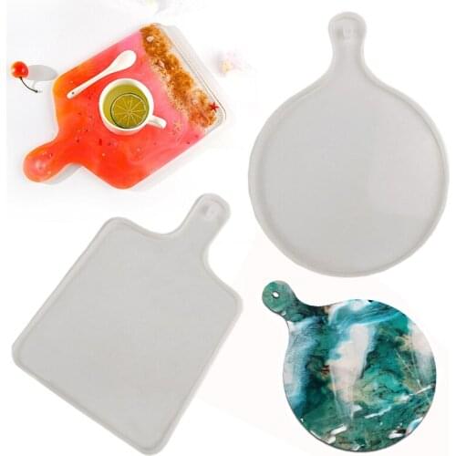 1Pc Silicone Coaster Resin Casting Mold Epoxy Fruit Tray Plate Mould Craft Tool DIY Tea Tray Silicone Mold Tray Coaster Mold