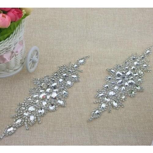 10Pcs Sewing Rhinestone Trim DIY Crafts Dazzling Glass Material Strass Rhinestone Bridal Applique For Decoration Evening Dress