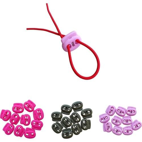10 Pieces Double Hole Cord Lock Draw String Toggle Stoppers, Paracord End Locks with Cute Pig Nose Design