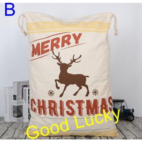 100pcs/lot hot sell natural canvas blank personalized santa sack