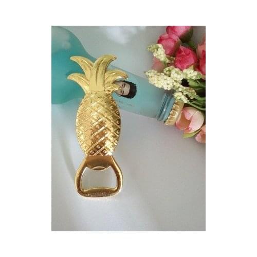 100pcs/lot New Arrival Wedding Bridal Favor Gifts Gold Pineapple Bottle Opener