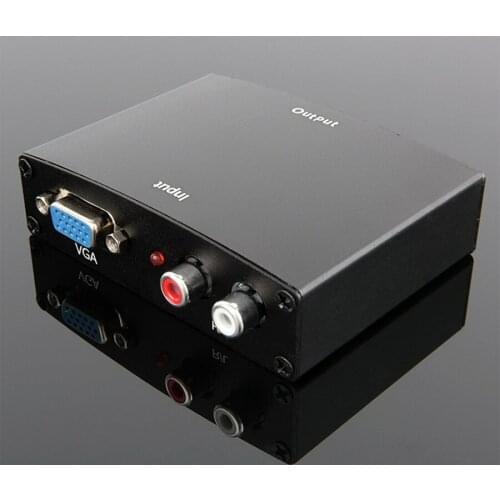 20pcs VGA+R/L to HDMI Converter Box VGA to HDMI HD HDTV Video Converter Adapter with RCA Phono Stereo Audio