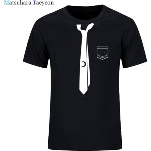 2018 Summer Fake Suit Tie Print T Shirt Styles 3D High Quality Fashion Cotton T-shirt Funny Tshirts Ansatsu Kyoushitsu