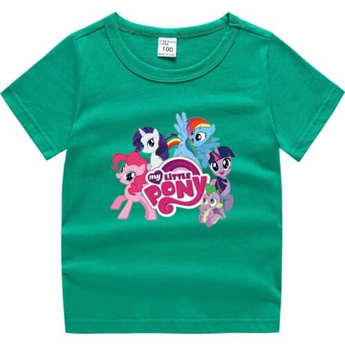 2021 New Baby Summer kids Unicorn My Little Pony Baby Cute Girls tshirt Pony Clothes Children T-shirt Costumes Top Tee 2-10T