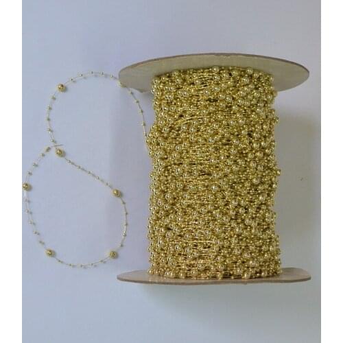 60Meters Gold ABS Pearl Beads Chain Garland Marrage Decoration Bride Holding Valentines Day Christmas Party Wedding Decorations