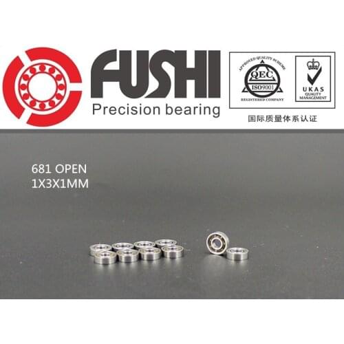 681 OPEN Bearing ABEC-1 1*3*1 mm ( 10 PCS ) Miniature 681 Ball Bearings