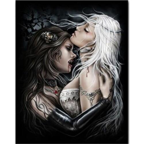 Full Drill Sqaure/Round Diamond Painting 5D DIY Diamond Mosaic Vampire Horror Embroidery Cross Stitch Decor Home Gift FH1219