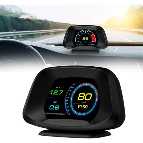 Car ECU Computer OBD2/GPS Dual System HUD Digital Speedometer Voltage Fuel Consumption RPM Gauge