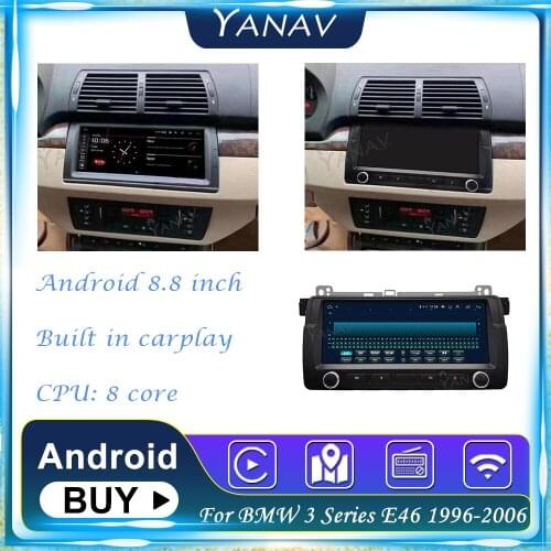 Car Radio Android Built in Carplay For BMW 3 Series E46 1996-2006 Auto video GPS Navigation Multimedia Player 8.8 Inch Head Unit