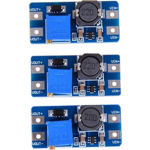 BMBY-3Pcs Input 2V-24V Dc-Dc 5V/9V/12V/28V Boost Converter Adjustable Step Up Power Supply Pcc Board Moudle