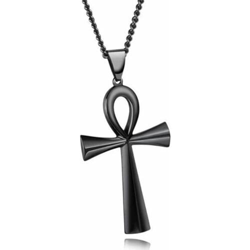 Hip Hop Jewelry For Women Men Key of Life Stainless Steel Egyptian Chain Egypt Ankh Cross Pendant Necklace Necklace