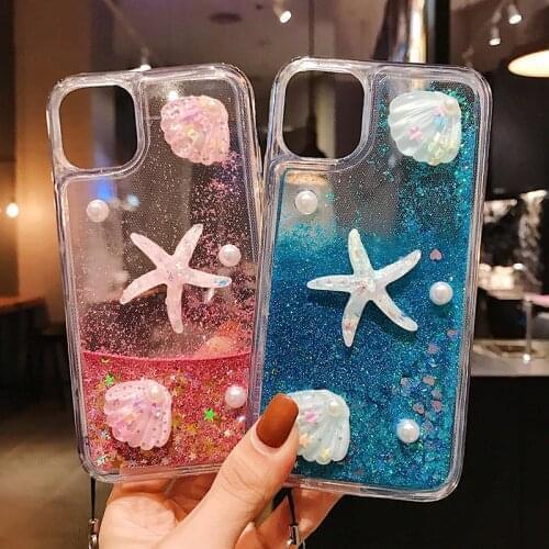 Cute Case for OPPO Realme 6 5 3 Pro XT X2 C2 X50 Find X2 Pro RX17 Neo Cover 3D Starfish Quicksand Glitter Sea World Liquid Funda