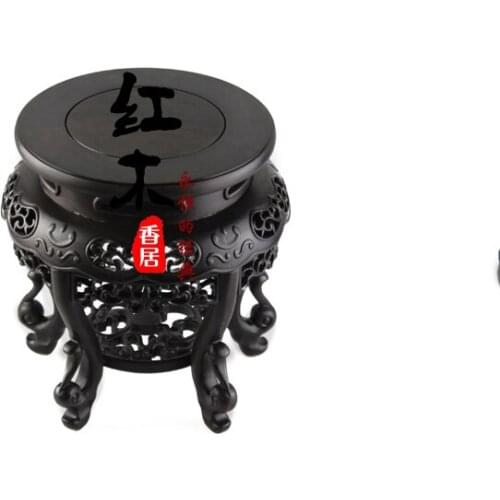 Ebony rosewood handicraft decoration woodcarving vase base circular base wood teapot wooden base